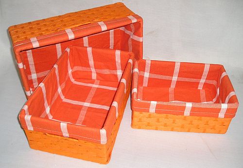 Proutěná bedna bez víka oranžová 30x20x12cm 