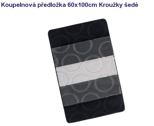 Koupelnová předložka 60x100cm Kroužky šedé