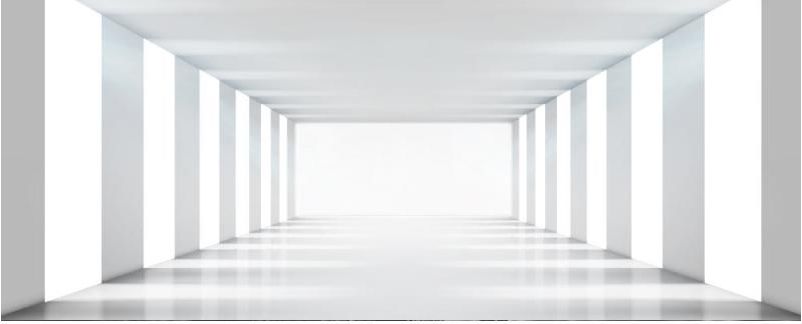 Panoramatická vliesová tapeta na zeď Bílá chodba 375x150cm